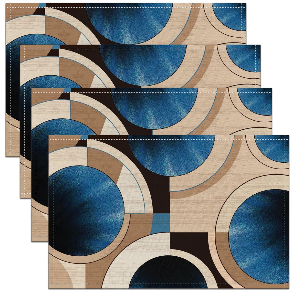 3D Abstract Design Place Mats Red Black Gray White Irregular Pattern Placemats for Teens Adults Men Modern Simple Style Kitchen Mats for Dining Table Set of 4 12x18 Inch
