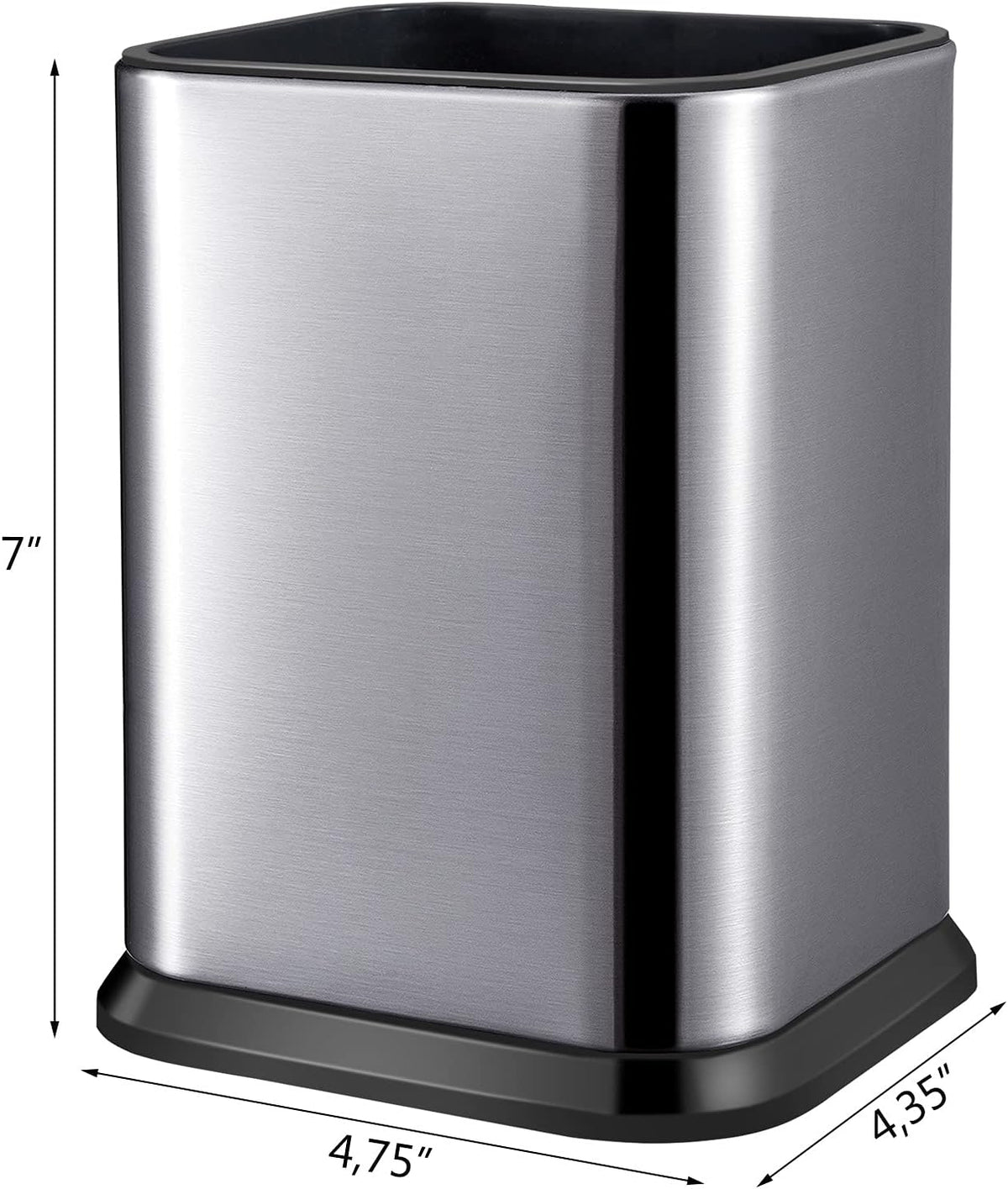 RedCall Stainless Steel Kitchen Utensil Holder for Countertop, Spoon Spatula Organizer,Modern Rectangular Large Cooking Utensil Caddy Counter,Utensil Crock Silver