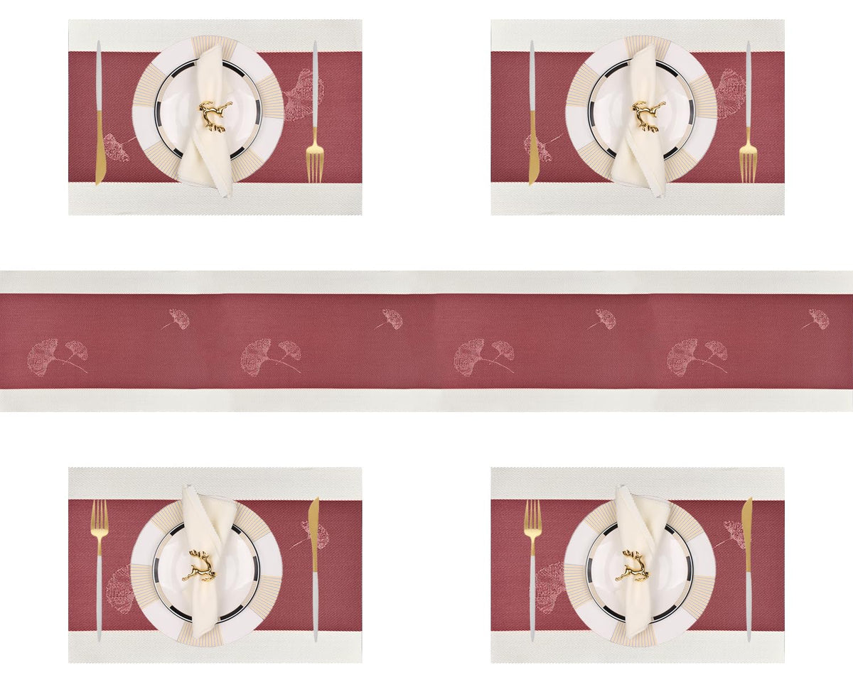 PIGCHCY Beige Placemats Set of 4 Vinyl PVC Durable Place Mats for Dining Table,Heat Resistant Non-Slip Woven Tabel Mats (18x12 inches, Beige)
