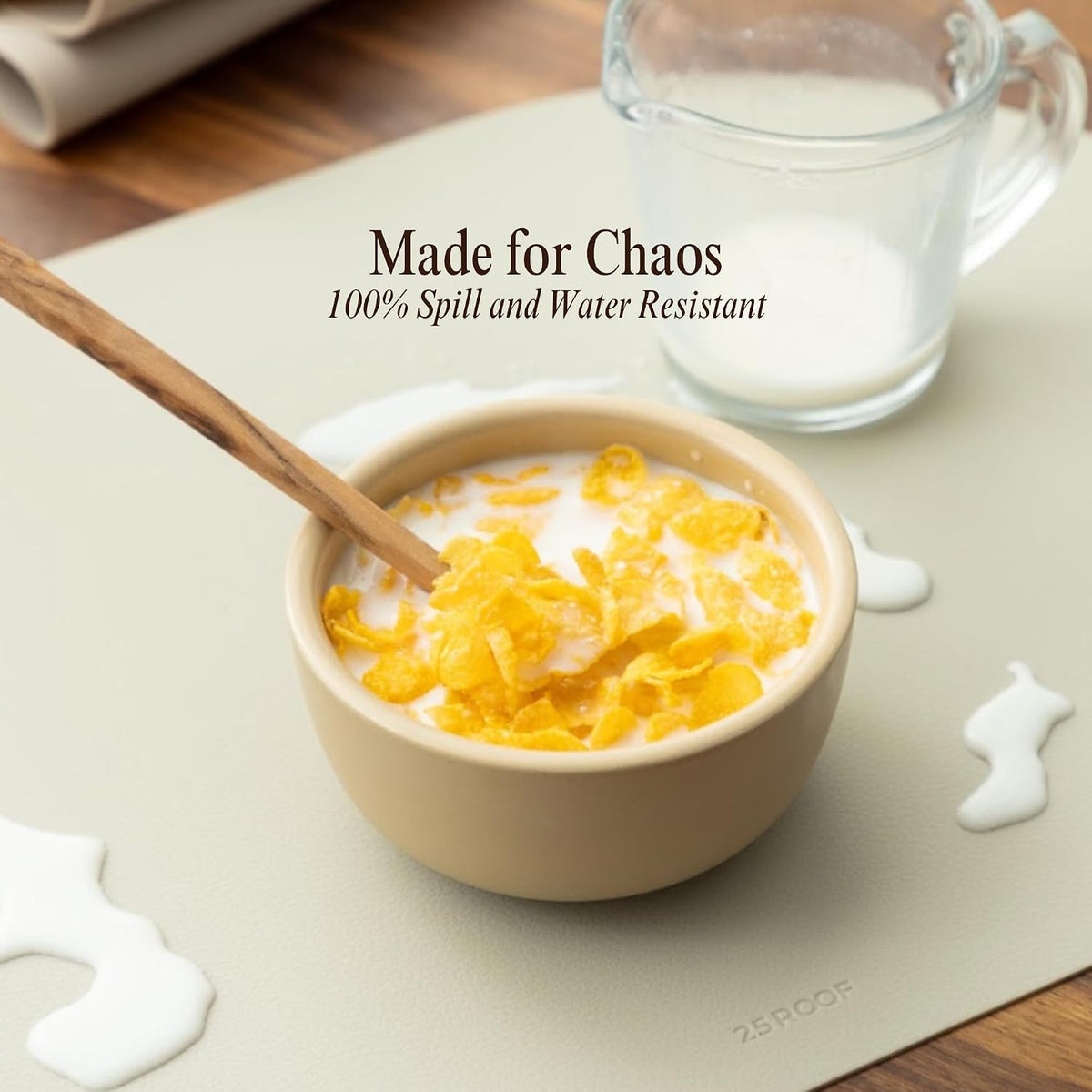 Oval Silicone Placemats – Heat Resistant, Waterproof, Easy to Clean Non-Slip Modern Dining Table Mats – Premium Leather Textured Japandi Kitchen Decor, Chifon Beige, 4, Without Coasters