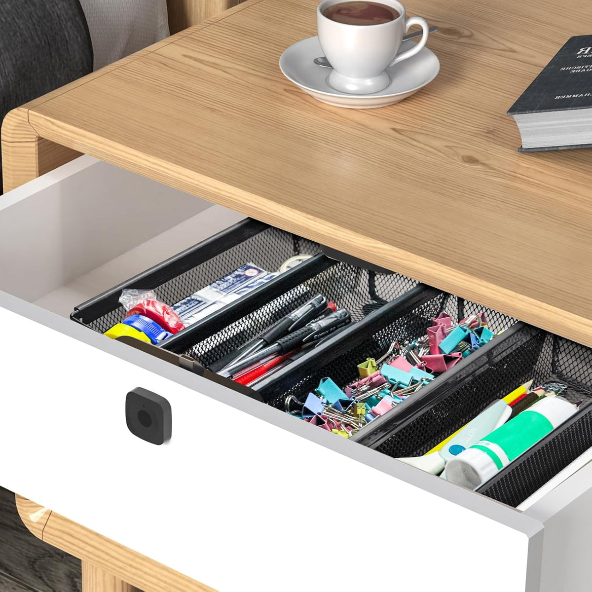 2PCS Utensil Drawer Organizer for Kitchen, Mesh silverware drawer organizer
