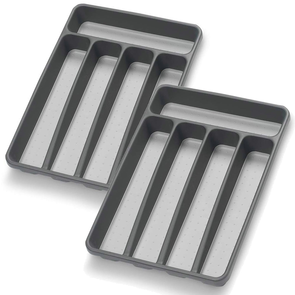 Loyareal Silverware Organizer Utenisl Organizer Holder Kitchen Drawer Organizer Plastic Silverware Tray for Drawer Flatware Organizer 5 Compartment White