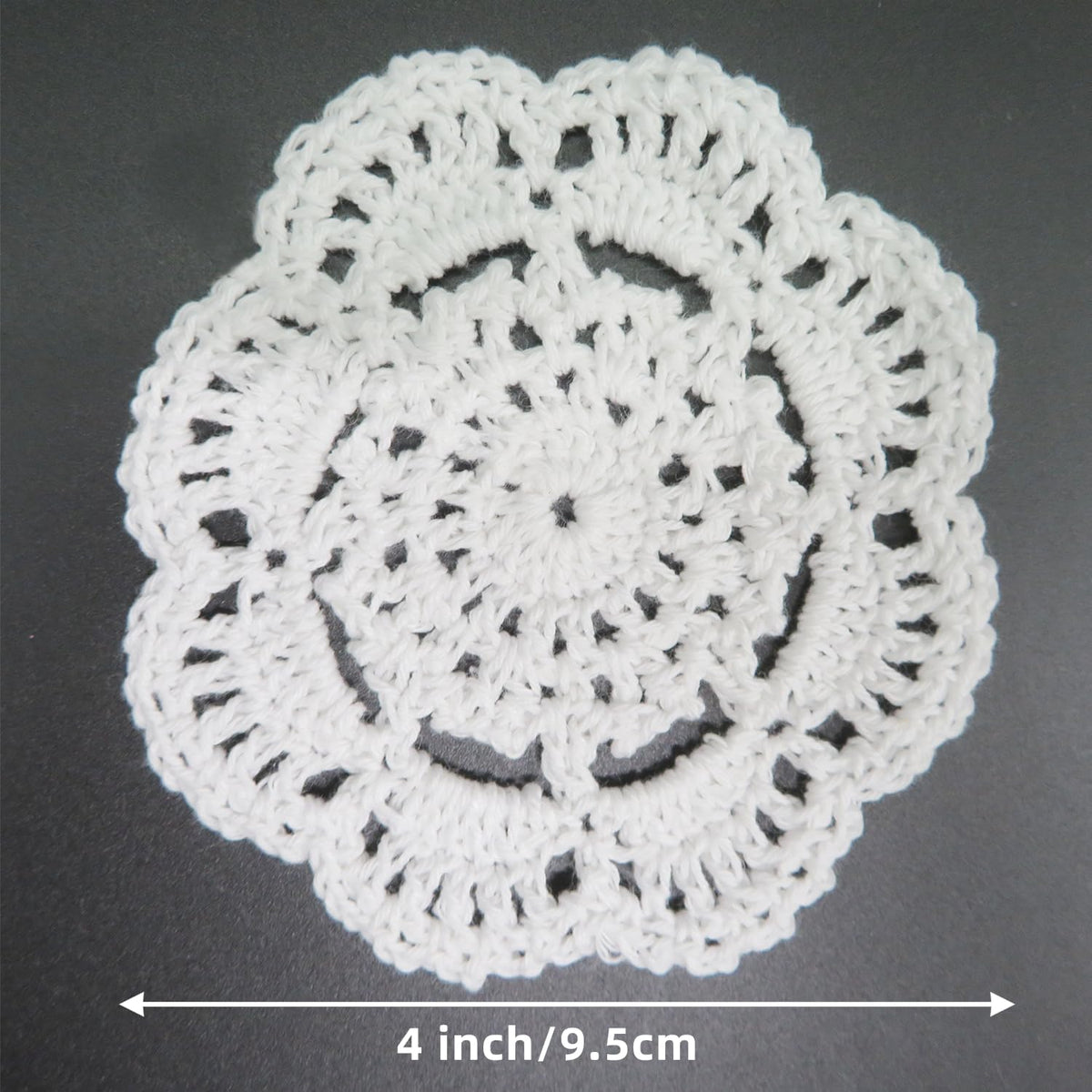 Ouyatoyu Doilies Cloth Lace Crochet Doilies Place Mats Round Handmade Cotton Placemats for Cups Coasters Glasses Small Doilies Cloth 4 Inch 12pcs