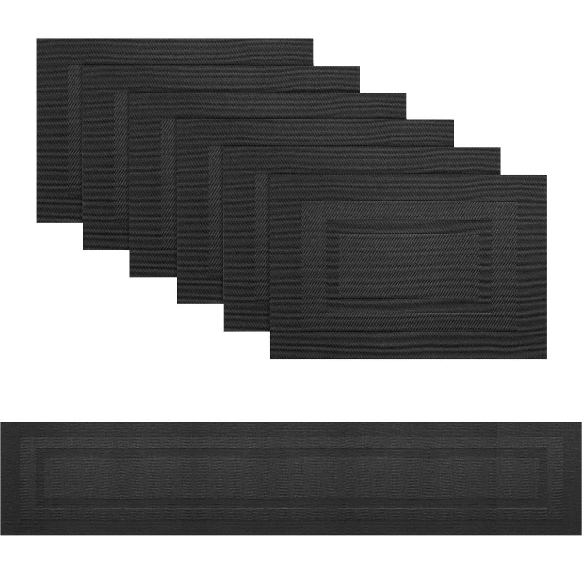 PIGCHCY Beige Placemats Set of 4 Vinyl PVC Durable Place Mats for Dining Table,Heat Resistant Non-Slip Woven Tabel Mats (18x12 inches, Beige)