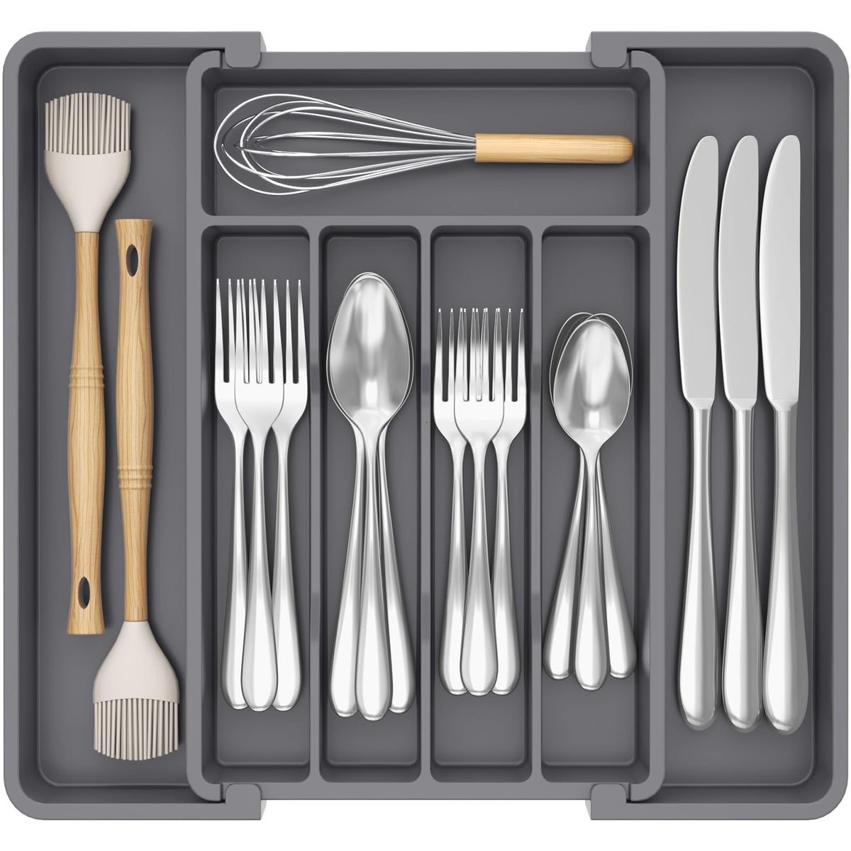 Lifewit Silverware Organizer for Drawer, Expandable Utensil Tray