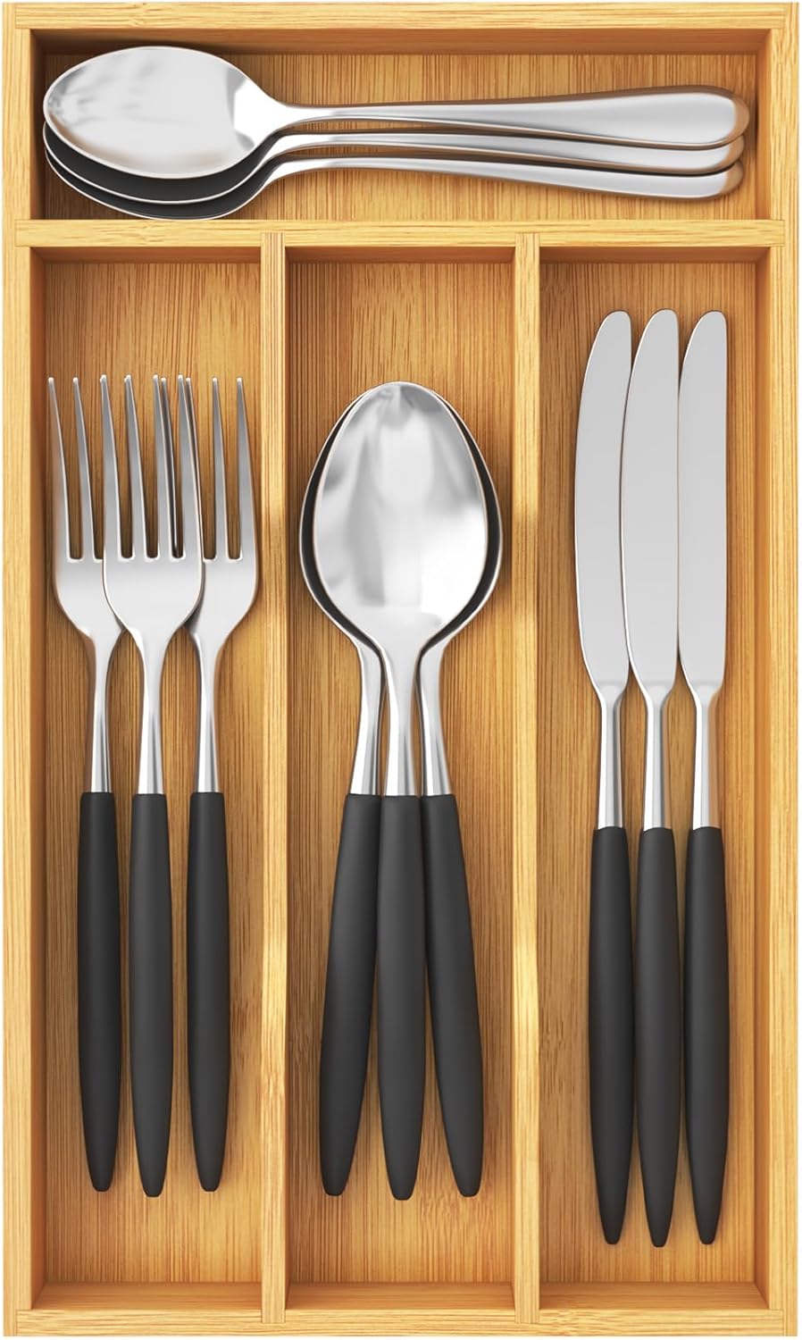 Lifewit Bamboo Silverware Tray for Drawer, 6.7 x 12