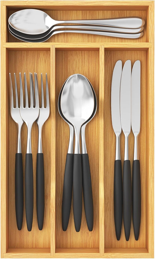 Lifewit Bamboo Silverware Tray for Drawer, 6.7 x 12