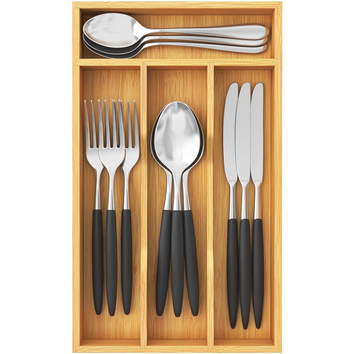 Lifewit Bamboo Silverware Tray for Drawer, 8.6 x 12.5