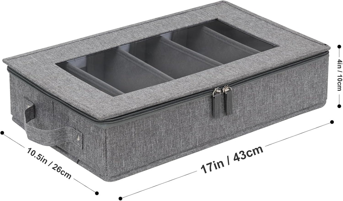 Silverware Storage Box Chest with Dividers, Flatware Utensil Storage Case,