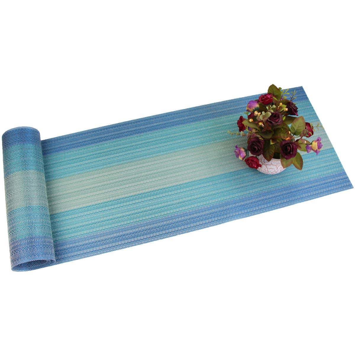 PIGCHCY Beige Placemats Set of 4 Vinyl PVC Durable Place Mats for Dining Table,Heat Resistant Non-Slip Woven Tabel Mats (18x12 inches, Beige)