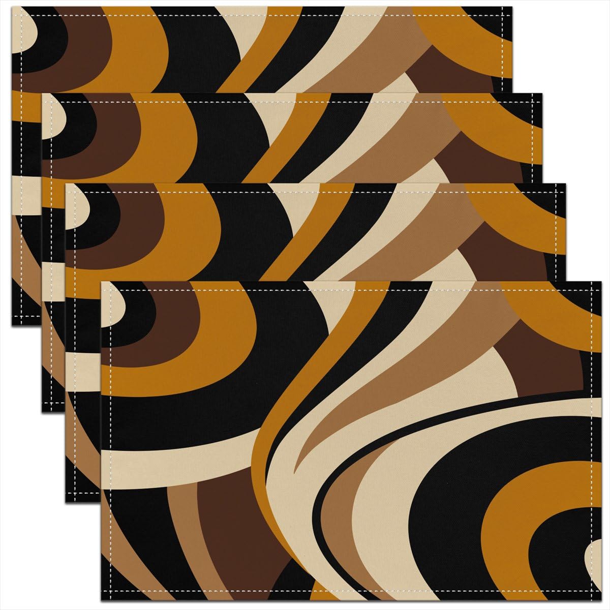 3D Abstract Design Place Mats Red Black Gray White Irregular Pattern Placemats for Teens Adults Men Modern Simple Style Kitchen Mats for Dining Table Set of 4 12x18 Inch