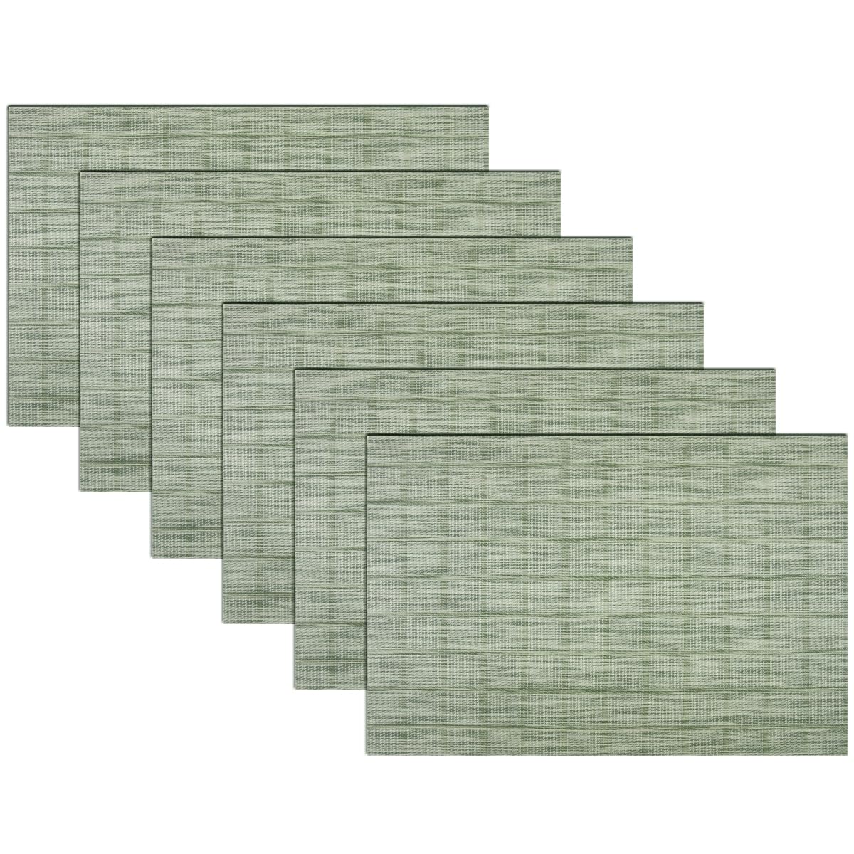 PIGCHCY Beige Placemats Set of 4 Vinyl PVC Durable Place Mats for Dining Table,Heat Resistant Non-Slip Woven Tabel Mats (18x12 inches, Beige)