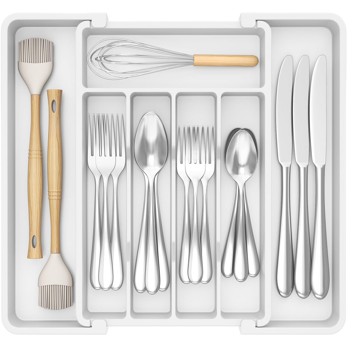 Lifewit Silverware Organizer for Drawer, Expandable Utensil Tray