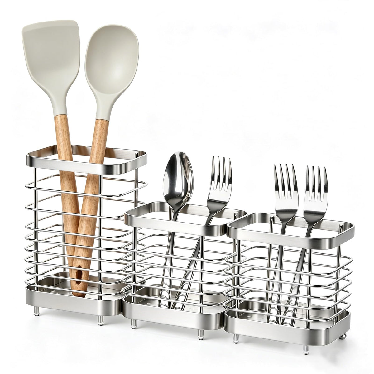 Utensil Holder, Stainless Steel Utensil Drying Rack for Kitchen Counter