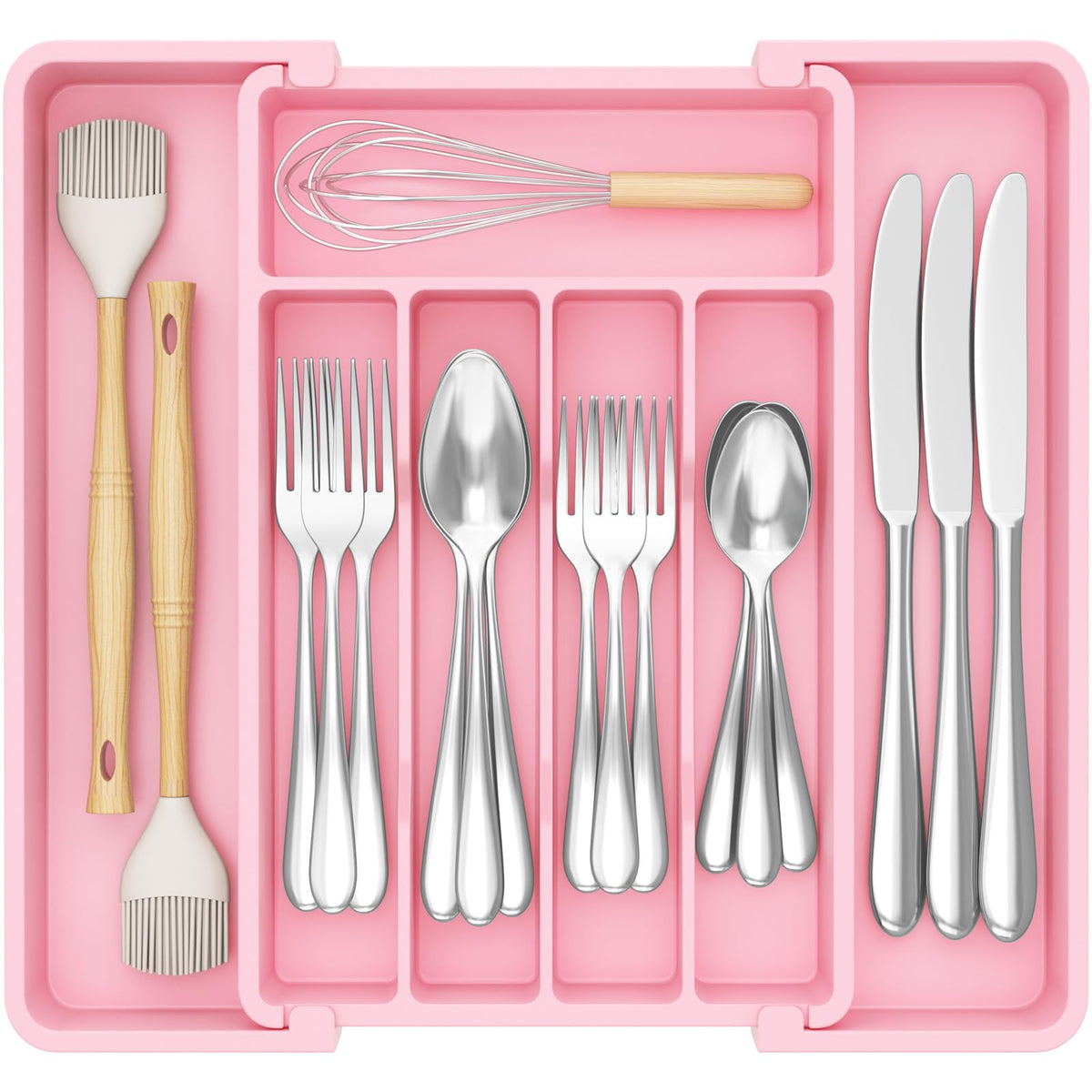 Lifewit Silverware Organizer for Drawer, Expandable Utensil Tray
