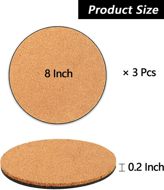 3-Piece Cork Coasters for Plants - Nude & Black