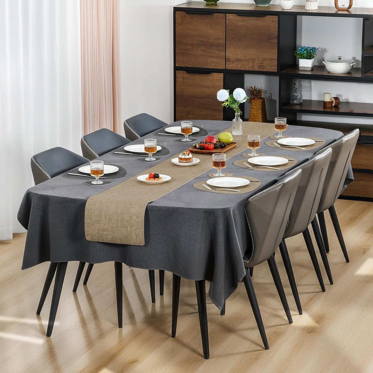 Faux Leather Placemats Set of 4, Dual Sided with Drink Coasters