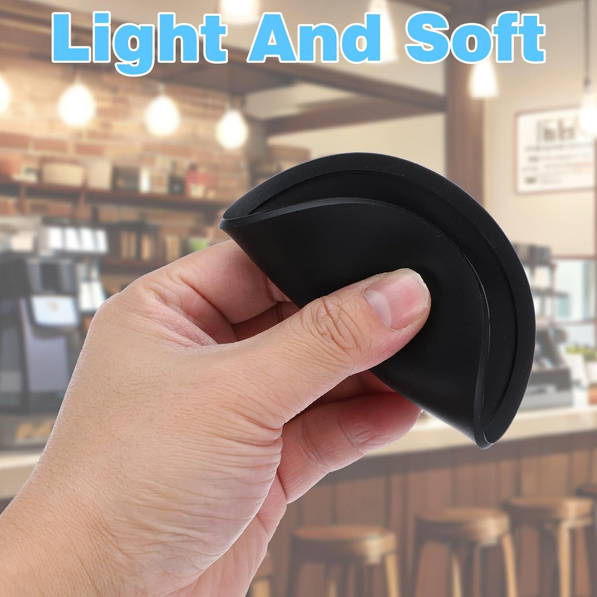 4pcs Silicone Drink Coasters, Non Slip Round Black Table Pads Desk Coasters Anti Stain & Heat Resistant Rubber Cushion Mat for Office Desk Kitchen Beverage Bar Coffee Tea