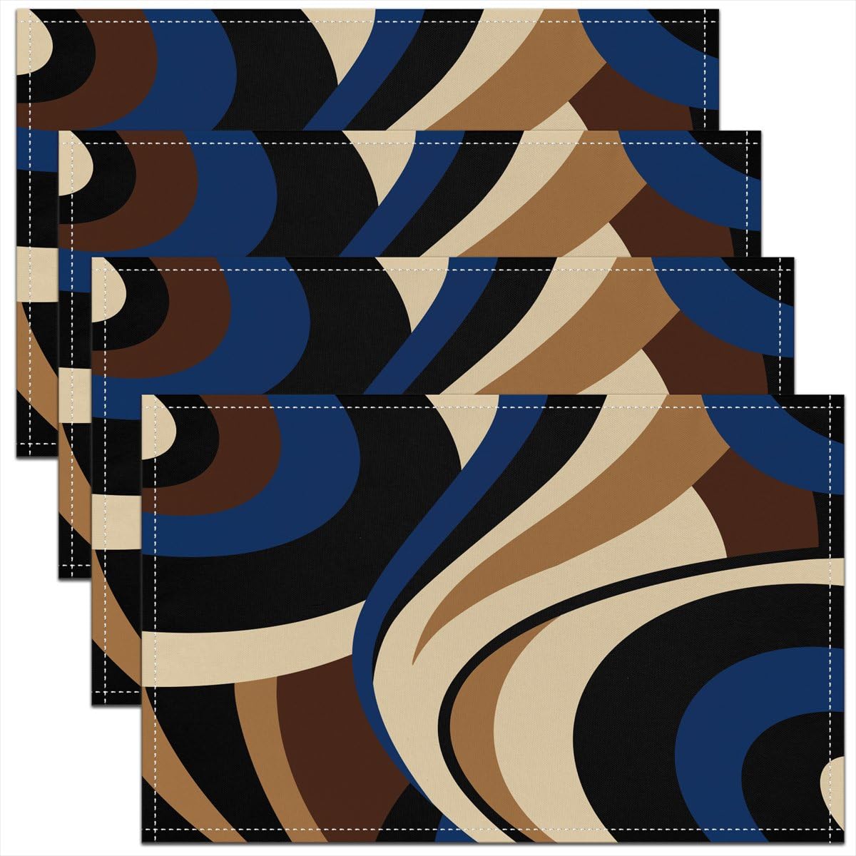 3D Abstract Design Place Mats Red Black Gray White Irregular Pattern Placemats for Teens Adults Men Modern Simple Style Kitchen Mats for Dining Table Set of 4 12x18 Inch