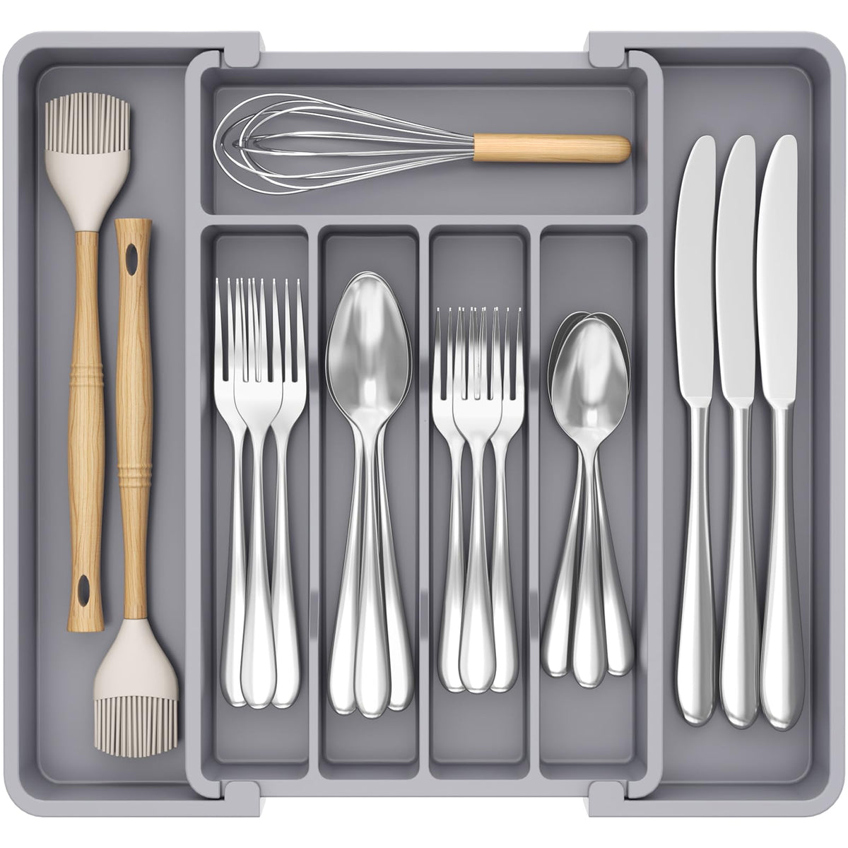 Lifewit Silverware Organizer for Drawer, Expandable Utensil Tray