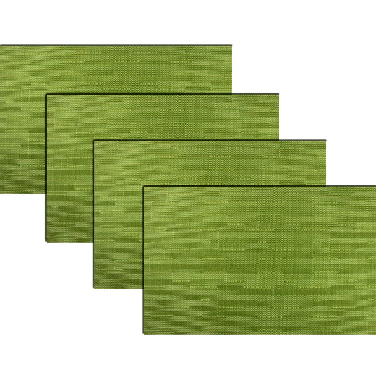 PIGCHCY Beige Placemats Set of 4 Vinyl PVC Durable Place Mats for Dining Table,Heat Resistant Non-Slip Woven Tabel Mats (18x12 inches, Beige)
