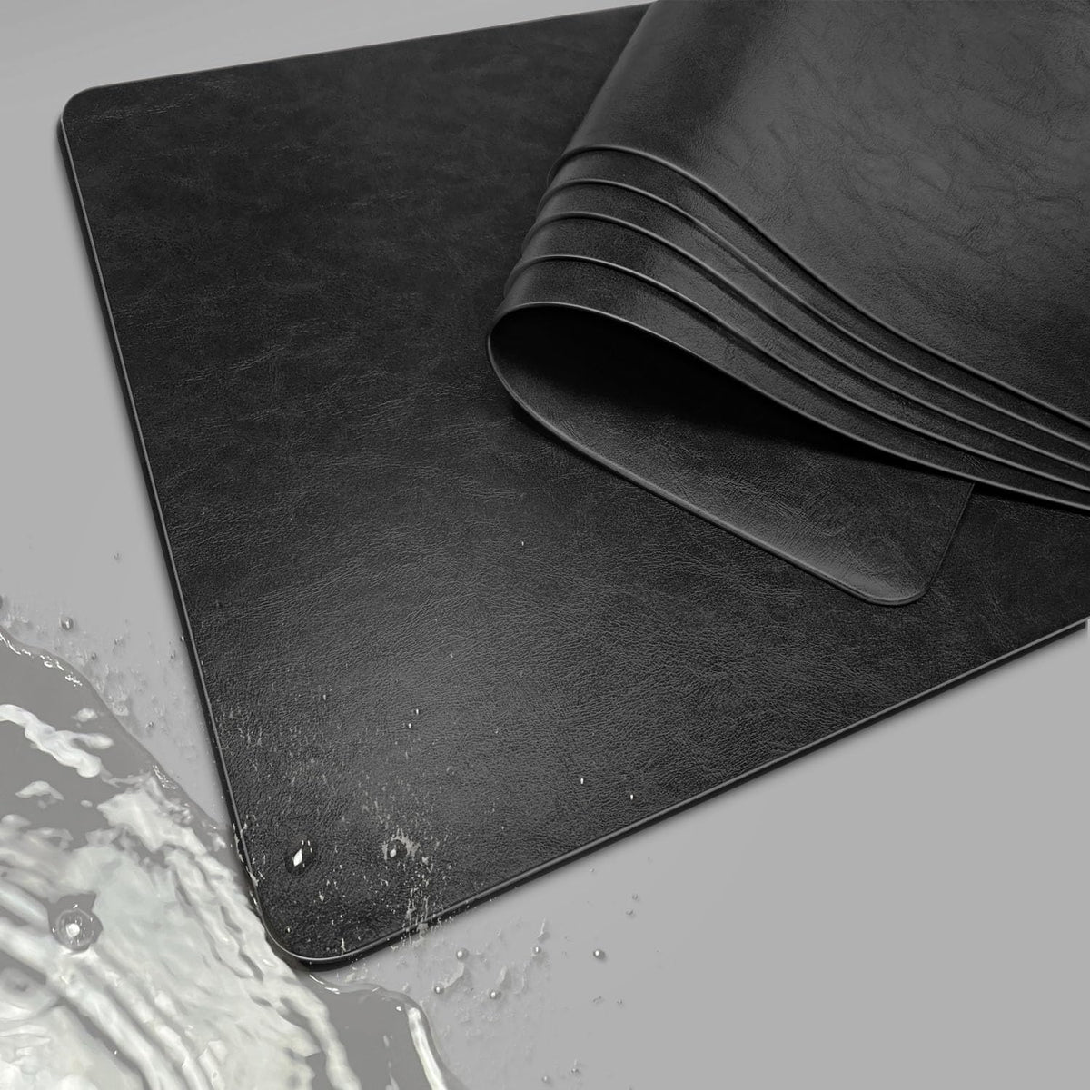 Elegant Placemats and Coasters Set 6, Vinyl Washable Place Mats with Non-Slip Stripes & Metallic Finish, Durable Dining Table Placemats Sets of 6, Dinner Table Mat with Coasters for Table Decor-Silver
