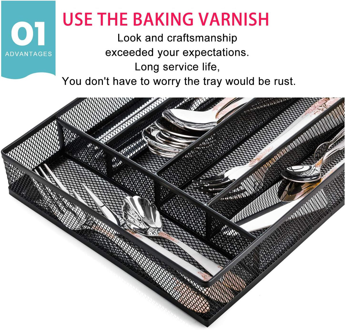 JANE EYRE Utensil Drawer Organizer - 5 Compartments