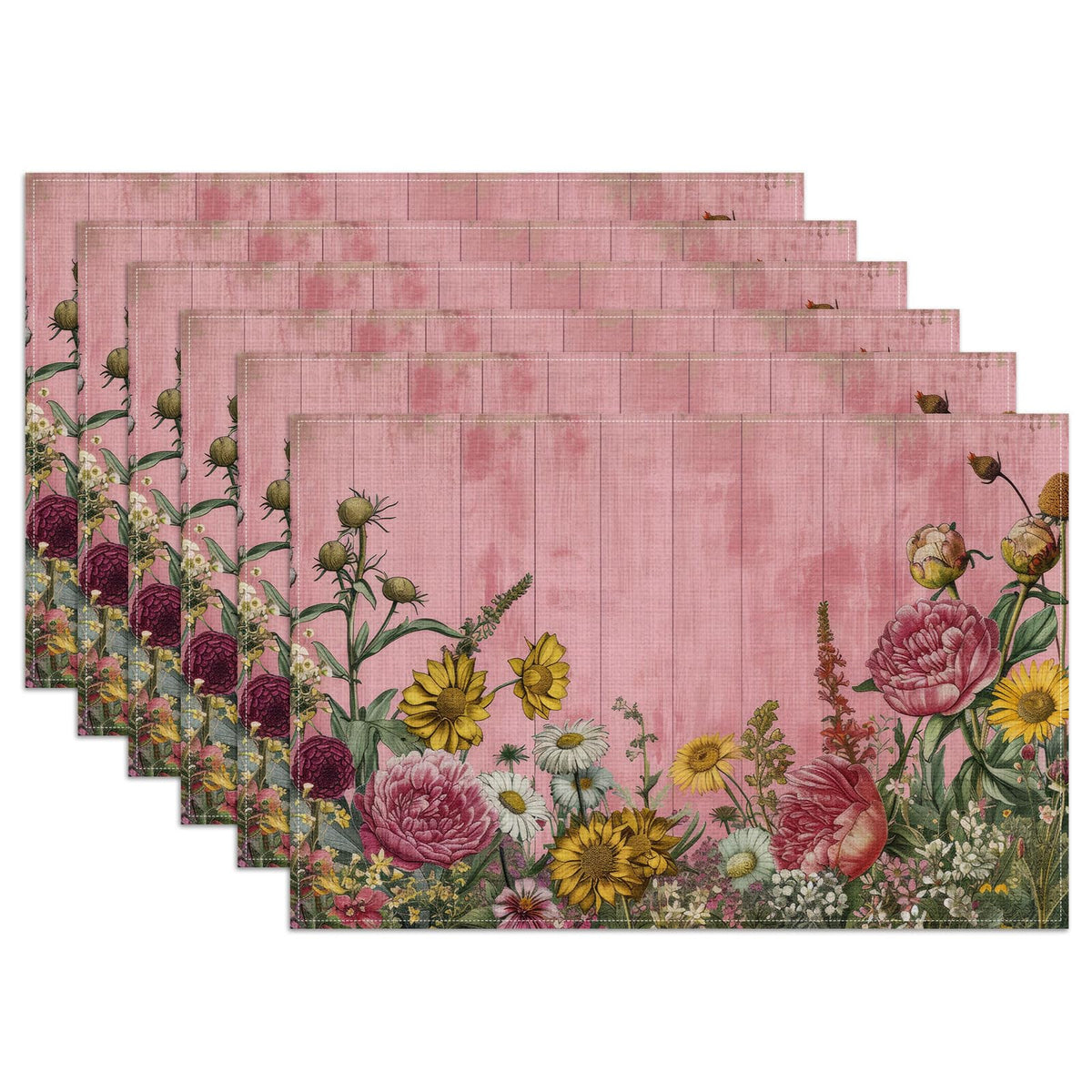 Purple Gold Marble Placemats Set of 6, Washable Heat Resistant Table Mat Linen Place Mats for Party Kitchen Dining Home Decor 12x18 Inch