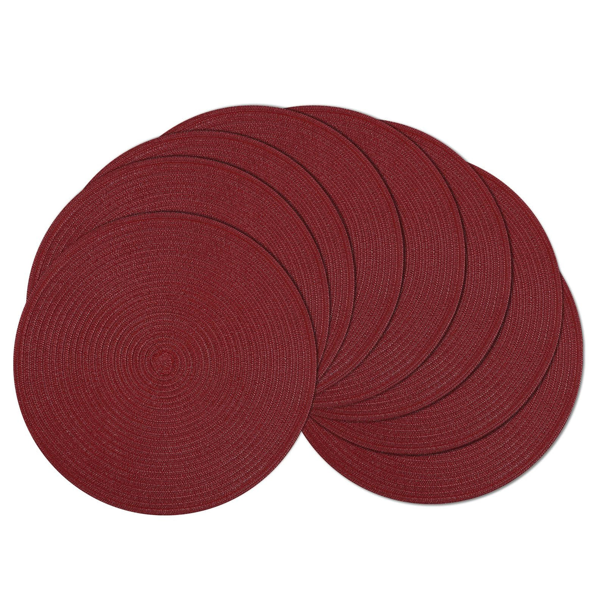 SHACOS Round Braided Placemats Set of 4 Washable Place Mats for Dining Tables 15 inch Non Slip Kitchen Table Mats (Beige, 4)