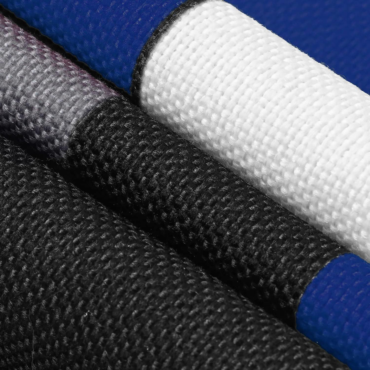 Blue Grey Black White Placemats Set of 4,Geometric Square Table Place Mats Waterproof Burlap Washable Dining Placemats for Home Kitchen Decorations (Blue Black, 12" Wx18 L)
