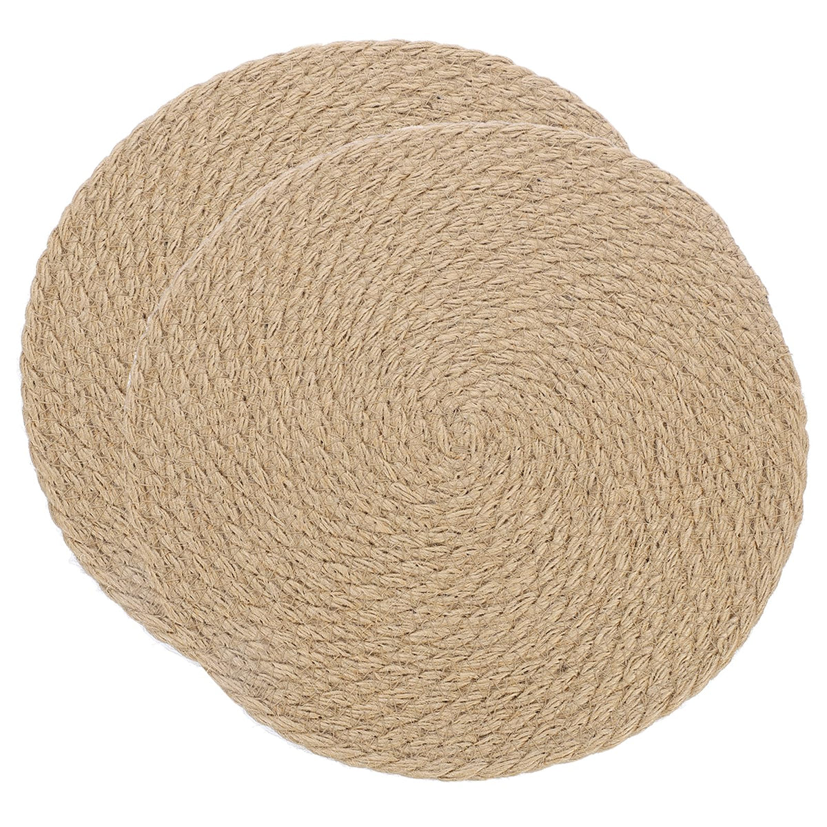 uxcell Jute Placemats, 2 Pack 9" x 9" Round Woven Placemats, Natural Farmhouse Jute Braided Table Runner for Kitchen Countertops, Table, Home Decor (Brown)