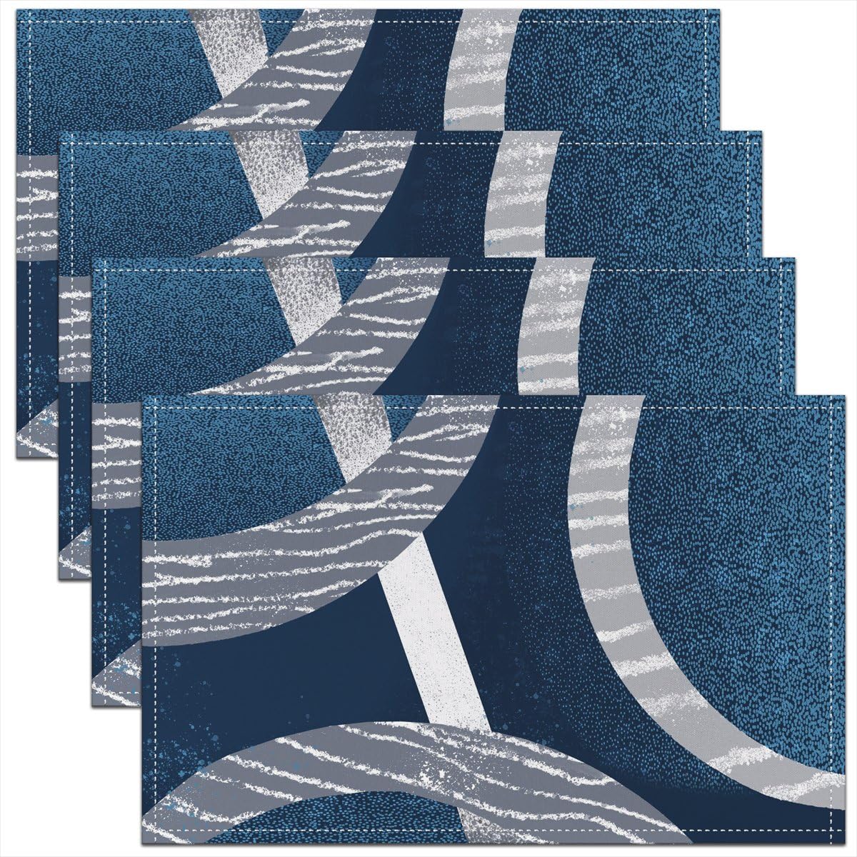 3D Abstract Design Place Mats Red Black Gray White Irregular Pattern Placemats for Teens Adults Men Modern Simple Style Kitchen Mats for Dining Table Set of 4 12x18 Inch