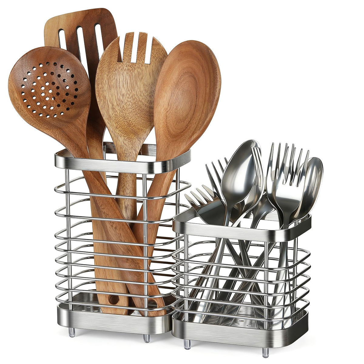 Utensil Holder, Stainless Steel Utensil Drying Rack for Kitchen Counter