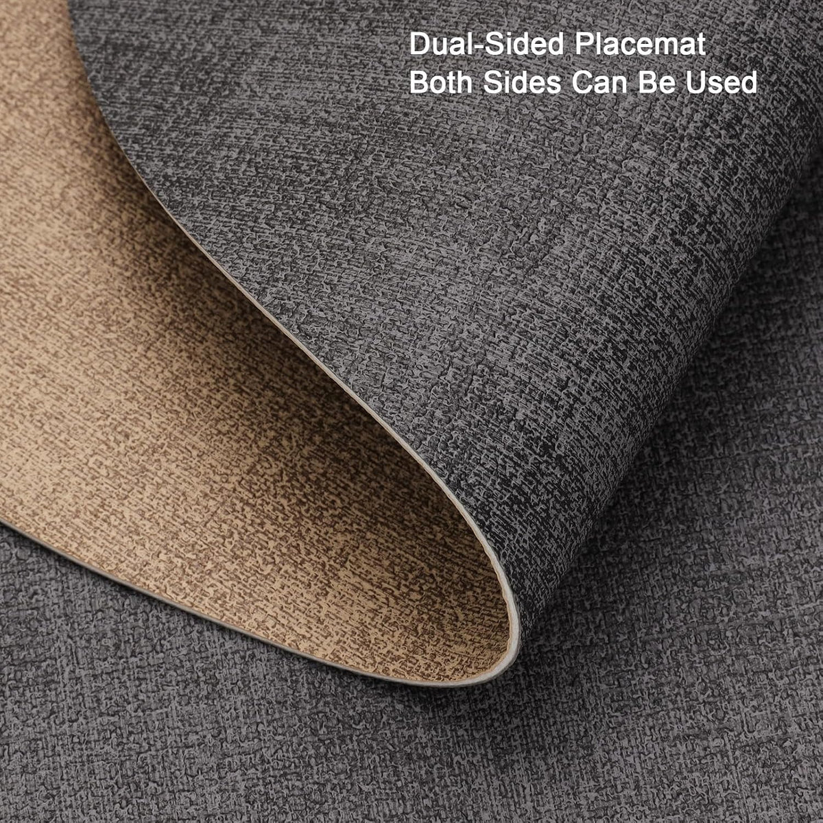 Faux Leather Placemats Set of 4, Dual Sided with Drink Coasters