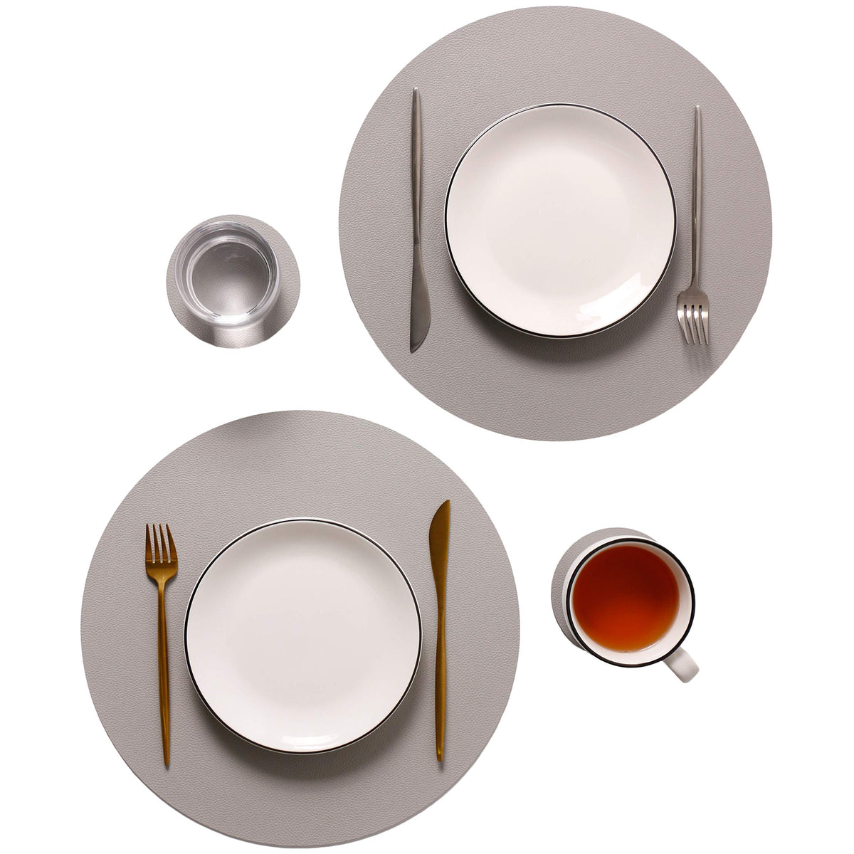 Wipeable Placemats and Coasters Leather Table Mats Waterproof Heat-Resistant Easy to Clean for Dining Table Set Kitchen Table Set of 6, Red