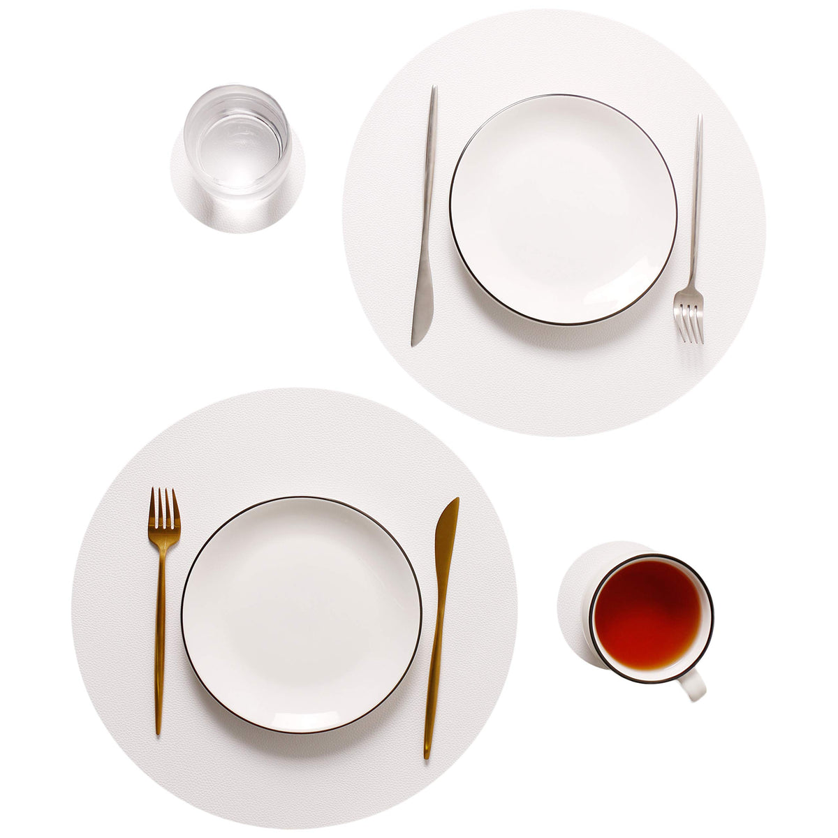 Wipeable Placemats and Coasters Leather Table Mats Waterproof Heat-Resistant Easy to Clean for Dining Table Set Kitchen Table Set of 6, Red