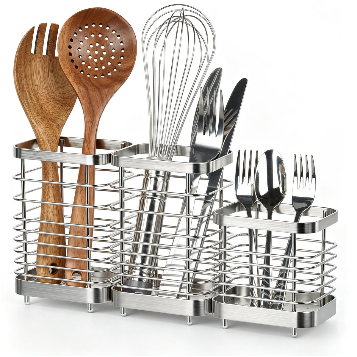 Utensil Holder, Stainless Steel Utensil Drying Rack for Kitchen Counter
