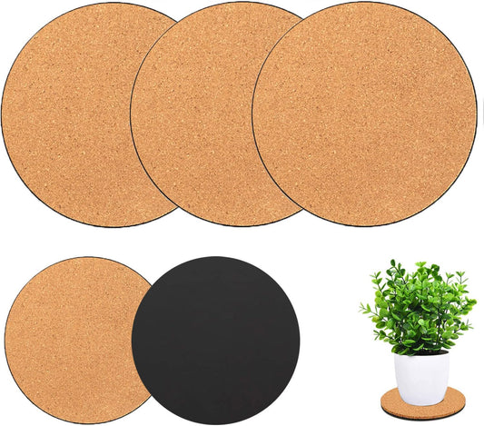 3-Piece Cork Coasters for Plants - Nude & Black