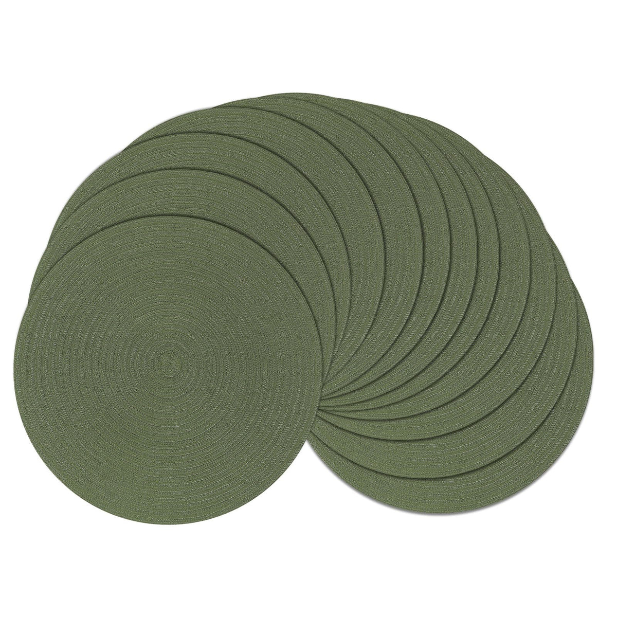 SHACOS Round Braided Placemats Set of 4 Washable Place Mats for Dining Tables 15 inch Non Slip Kitchen Table Mats (Beige, 4)