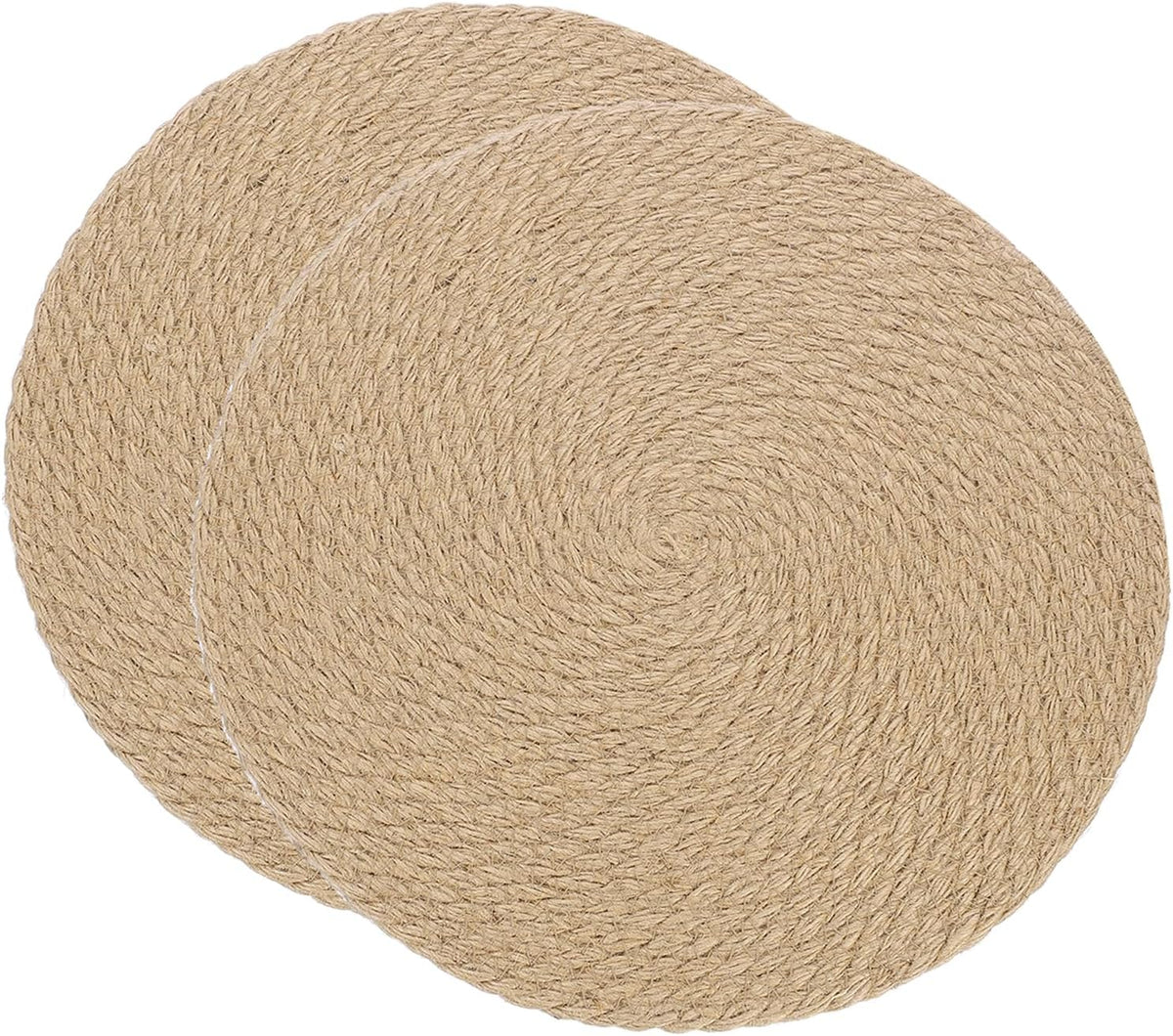 uxcell Jute Placemats, 2 Pack 9" x 9" Round Woven Placemats, Natural Farmhouse Jute Braided Table Runner for Kitchen Countertops, Table, Home Decor (Brown)