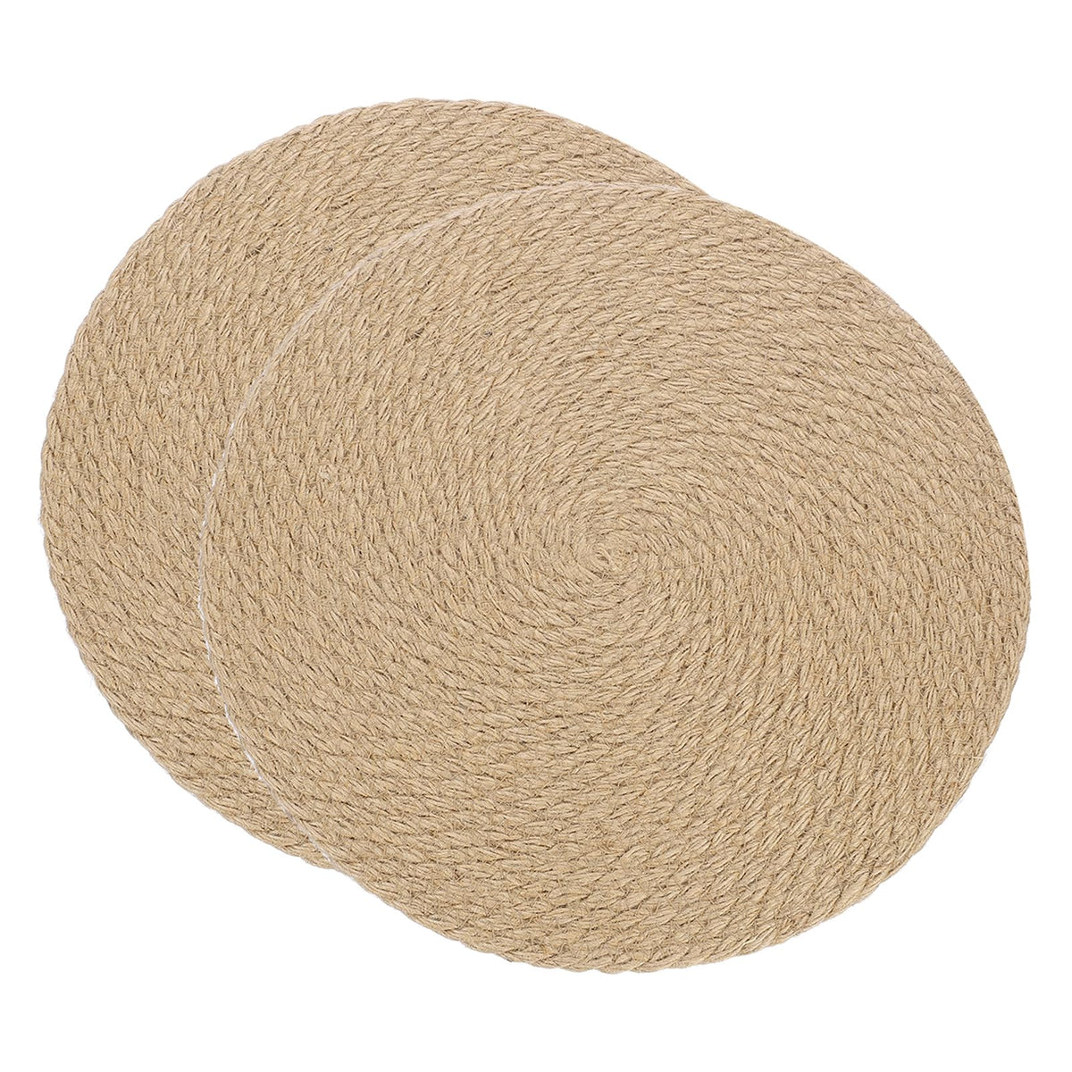 uxcell Jute Placemats, 2 Pack 9" x 9" Round Woven Placemats, Natural Farmhouse Jute Braided Table Runner for Kitchen Countertops, Table, Home Decor (Brown)