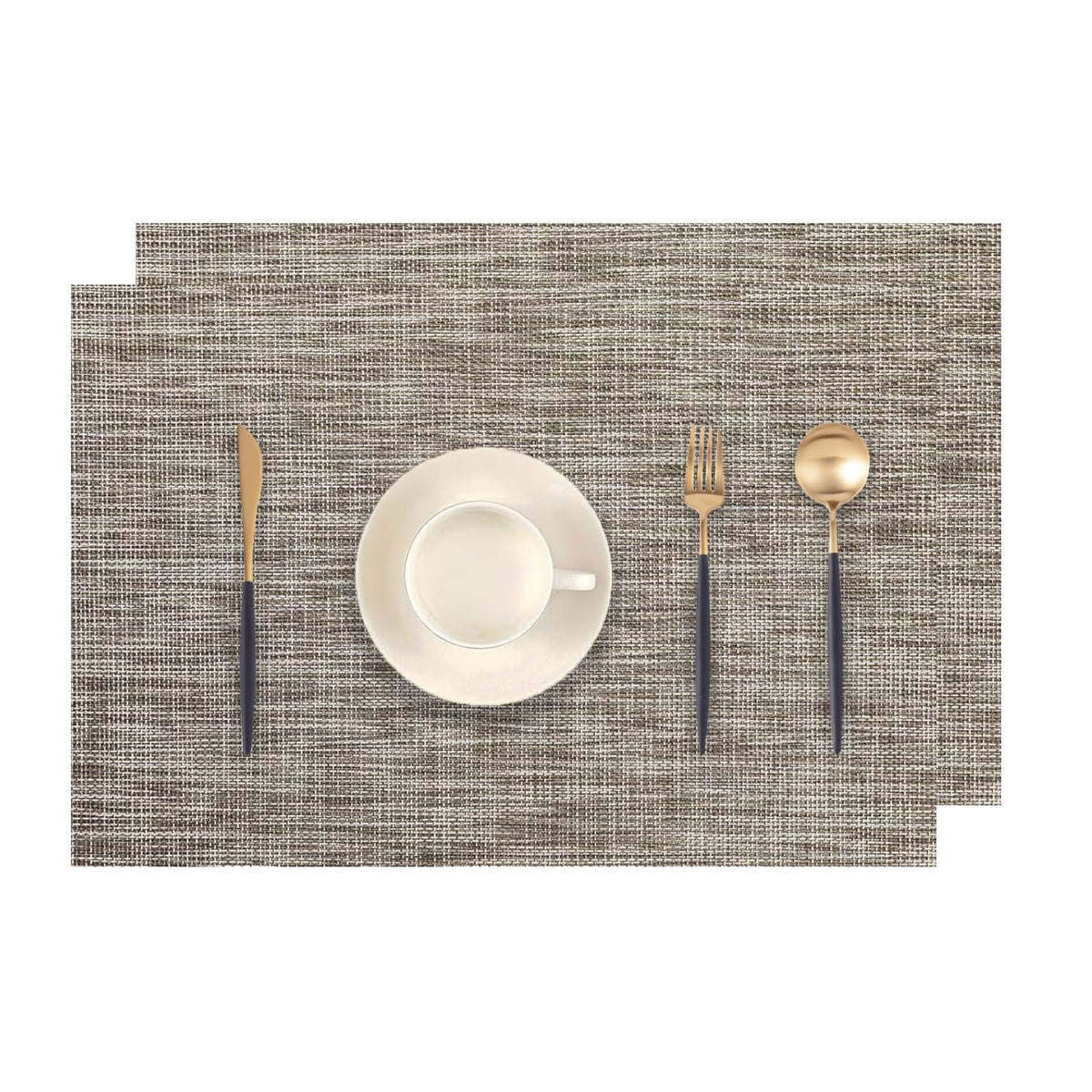 Frame Gold Placemats Set of 2 - Heat-Resistant, Non-Slip Table Mats