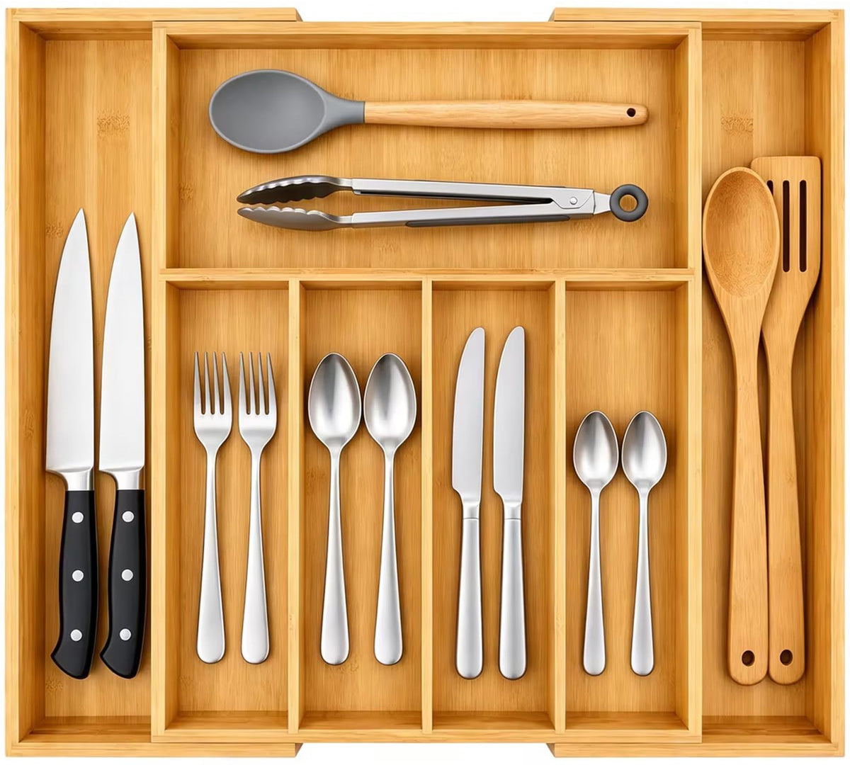 VaeFae Bamboo Drawer Organizer, Medium, Natural