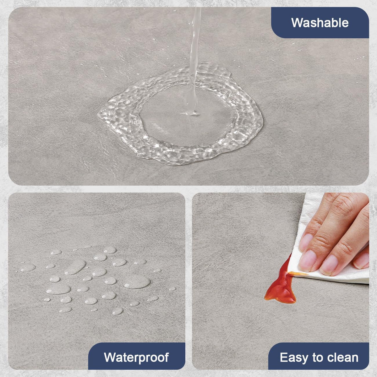 Vinyl Placemats Set of 6, Dual Sided Place Mats with Drink Coasters