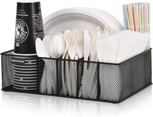 Paper Plate Organizer for Countertop, Black