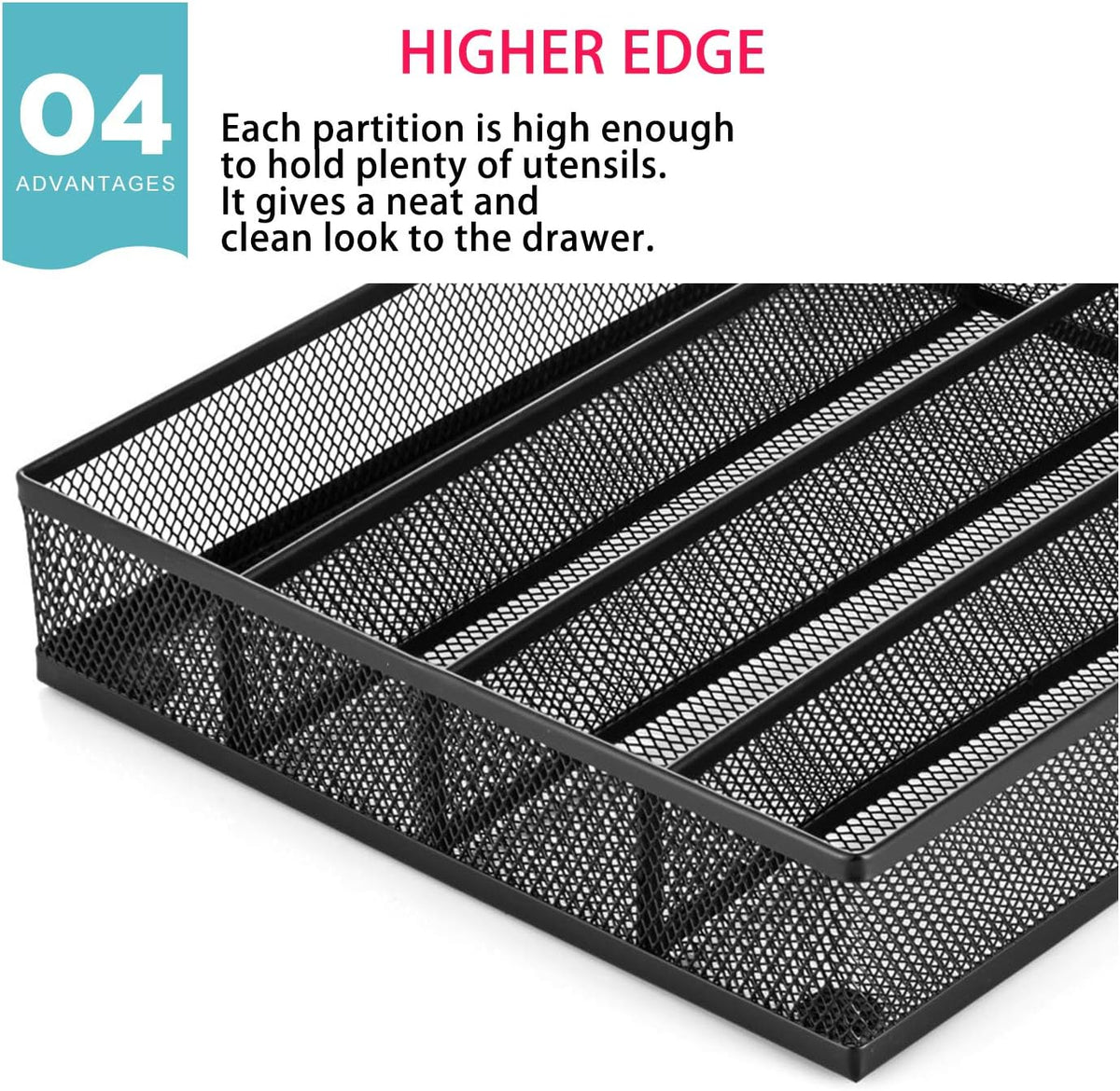 JANE EYRE Utensil Drawer Organizer - 5 Compartments