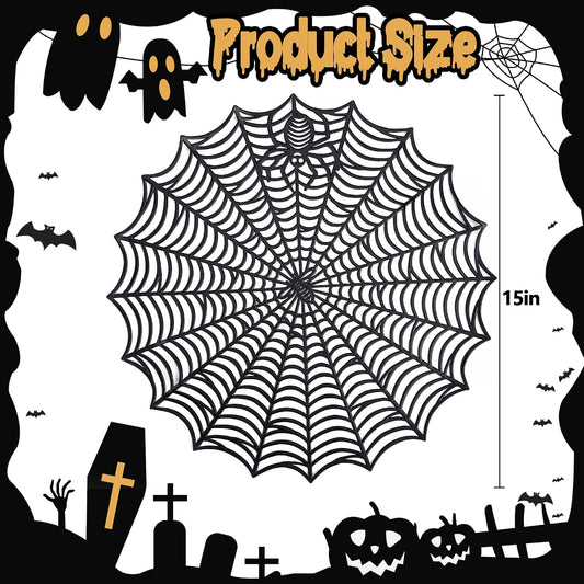 10 Pcs Halloween Spider Web Placemats, Hollow Spiderweb Coasters Placemat