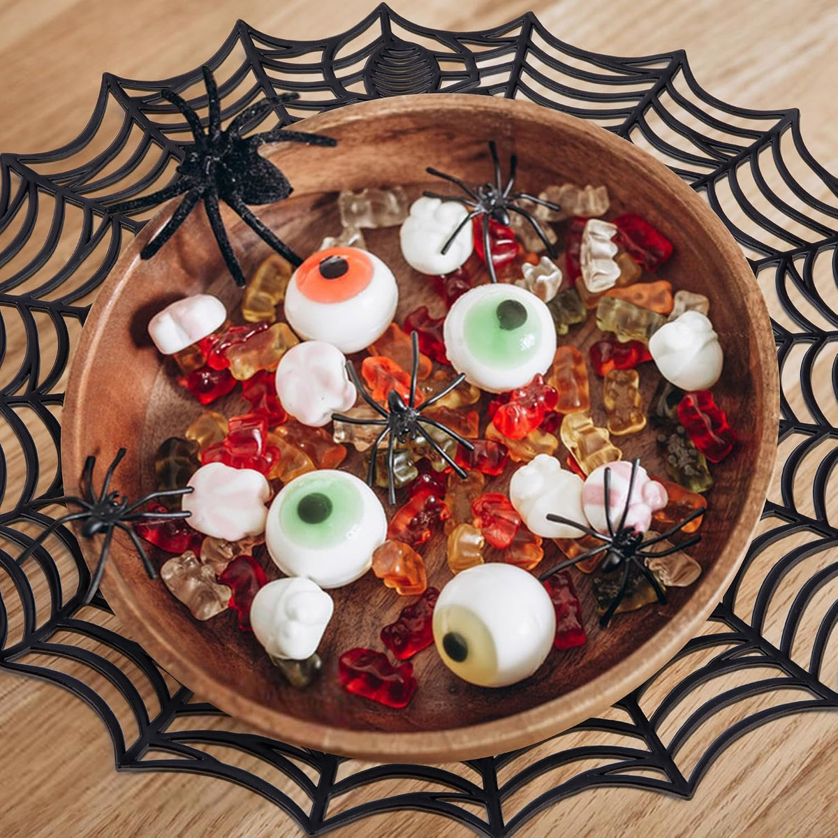 10 Pcs Halloween Spider Web Placemats, Hollow Spiderweb Coasters Placemat