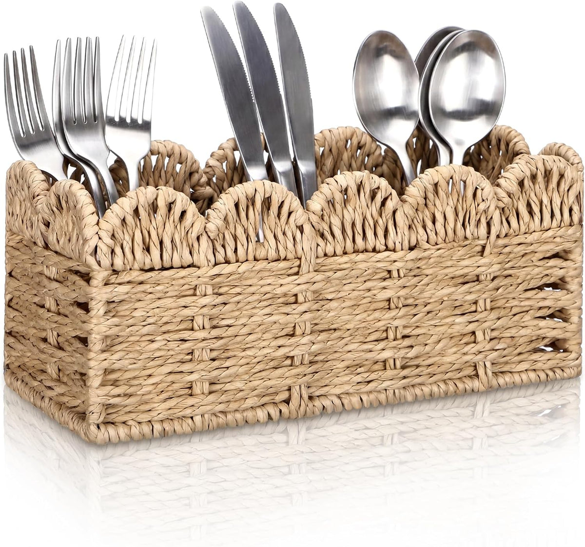 3 Compartment Paper Rope Utensil Holder Silverware Caddy Basket