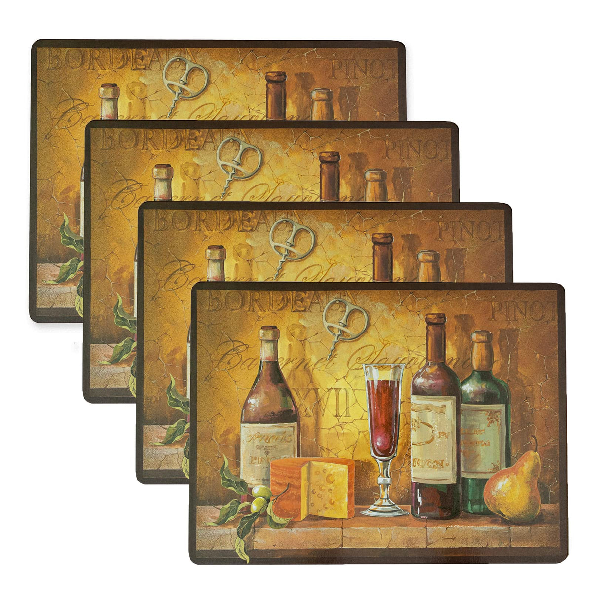 Benson Mills Cork Placemats Set of 4 (Bordeaux Wine, 12" x 16”)